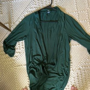 milkmaid goods hunter green maternity robe